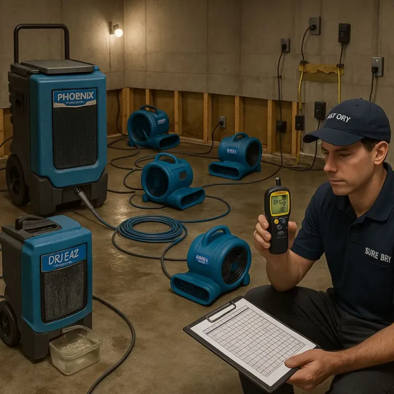 Structural Drying and Dehumidification process in Mount Pleasant, IA